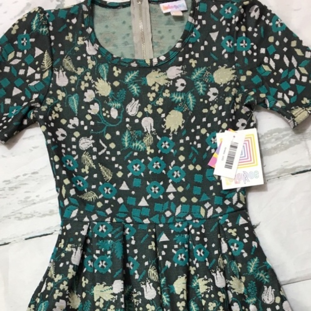 ISO LLR gray/teal floral Amelia dress